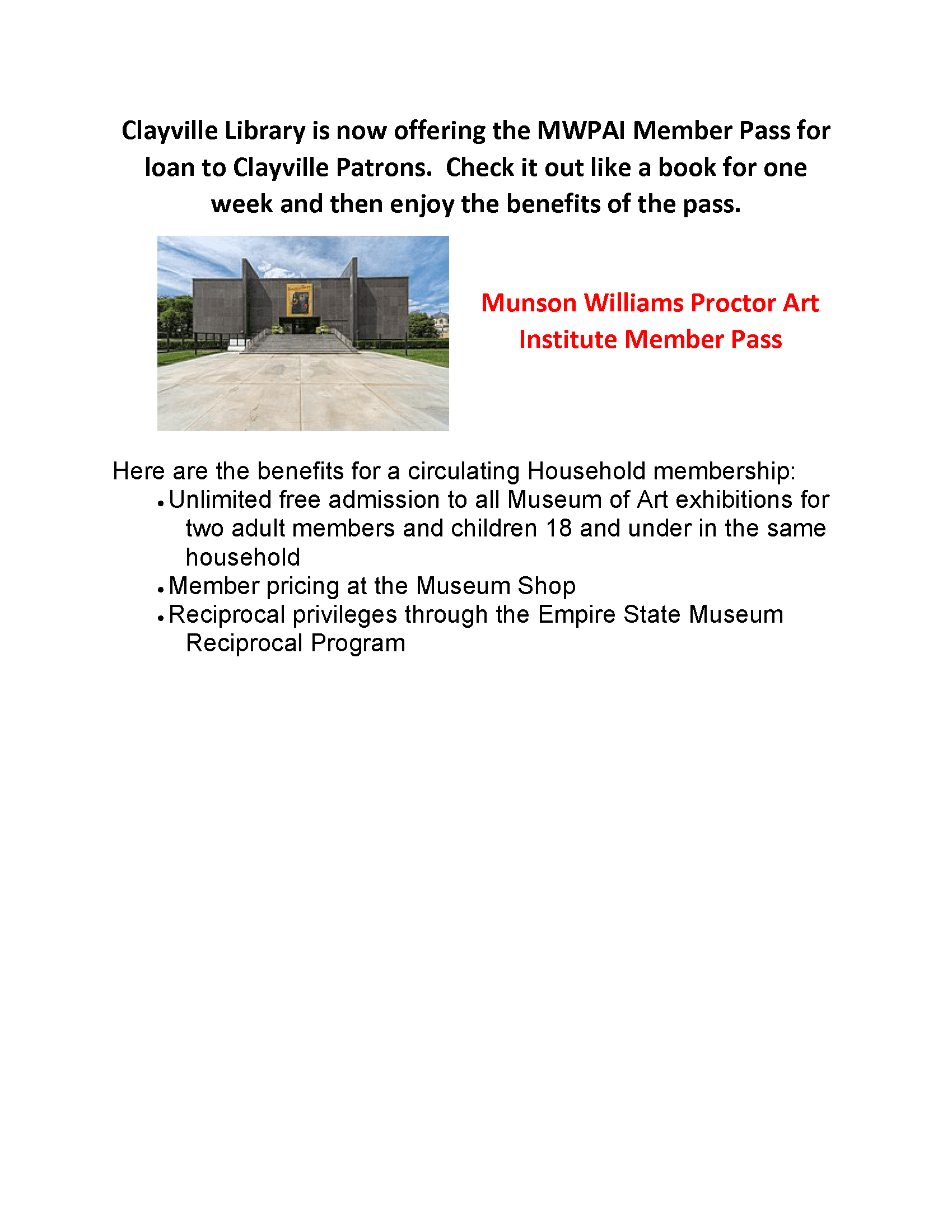 Clayville Library Association Library site